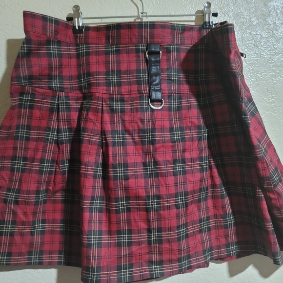 XXL red plaid killstar skirt - Picture 1 of 6